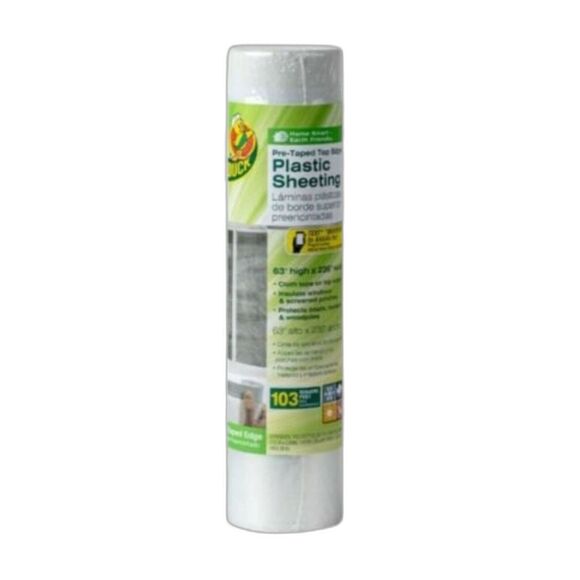 Duck Brand Pre-Taped Top Edge Plastic Sheeting - 63 in. x 236 in. - Picture 1 of 1